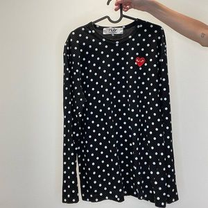 COMME DES GARCONS PLAY POLKA DOT LONG SLEEVE T-SHIRT
